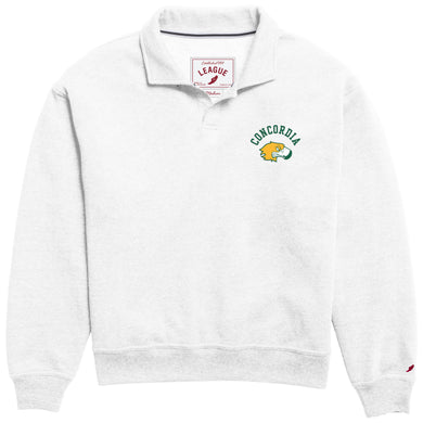 Victory Springs Ladies Collar Pullover | Heather Varsity White