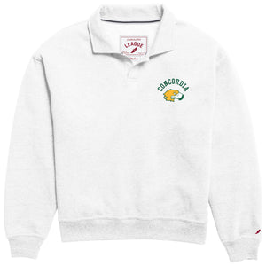 Victory Springs Ladies Collar Pullover | Heather Varsity White