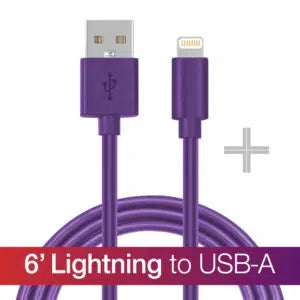 6' Lightning to USB-A Cable | Purple