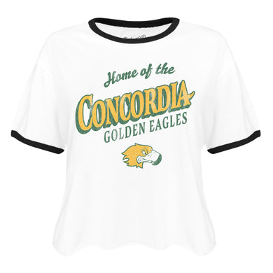 Ladies Cutoff Ringer Tee | White