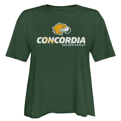 Ladies Short Sleeve Cutoff Cotton Tee | Forest