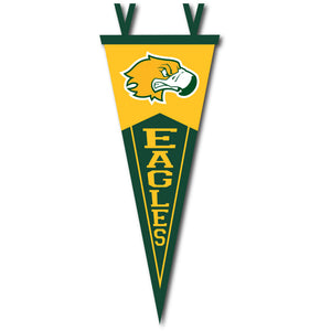 7 X 18 Two-Piece Flock Plus Eagles Pennant | Dark Green and Gold