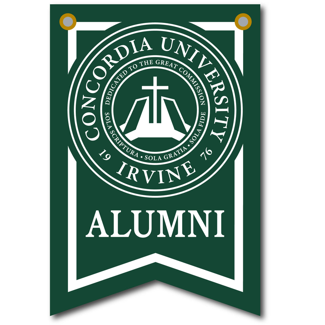 12 X 18 Dovetail Seal Alumni Banner| Dark Green
