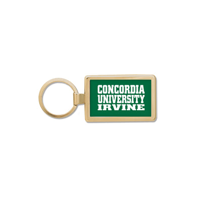 Gold Maverick Rectangular Key Tag | Green
