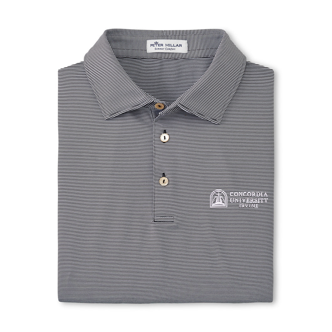 Jubilee Stripe Stretch Jersey Polo | Black