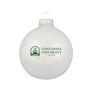 Sparkle Glass Ball Ornament | White