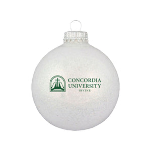 Sparkle Glass Ball Ornament | White